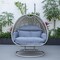 Leisuremod Mendoza Light Grey Wicker Hanging 2 person Egg Swing Chair with Cahrcoal Cushions MSCLGR-53CBU - alternate 10