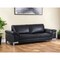 Homeroots 90" Black Italian Leather Sofa With Silver Legs 329613 - alternate 5