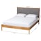 Baxton Studio Jaiana Mid-Century Grey Fabric and Oak Brown Wood Queen Size Bed 250-13648-ZORO - alternate 9