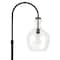 Homeroots 70" Black Arched Floor Lamp With Clear Transparent Glass Dome Shade 523390 - alternate 8