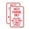 Signmission Valet Parking Only Violators Will Be Towed at Owner's E, 12'' X 18'', Heavy Gauge Aluminum, 2PK A-1218-2PACK-22759 - alternate 1