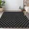 Homeroots 9' X 12' Black And Ivory Geometric Washable Indoor Outdoor Area Rug 596085 - alternate 9