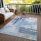 Homeroots 8' X 10' Blue Ivory And Gray Abstract Washable Indoor Outdoor Area Rug 602917 - alternate 8