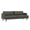 Homeroots 76" Black Leather Sofa With Brown Legs 640995 - alternate 8