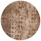 Homeroots 8' Chocolate Round Ikat Washable Indoor Outdoor Area Rug 576985 - alternate 8