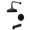 Kingston Brass Single-Handle Pressure Balanced Tub and Shower Faucet, Matte Black KB6330DX - alternate 1