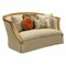Homeroots 70in Tan And Gold Curved Loveseat and Toss Pillows 348221 - alternate 1