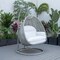 Leisuremod Mendoza Light Grey Wicker Hanging 2 person Egg Swing Chair with White Cushions MSCLGR-53W - alternate 10