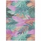 Homeroots 5' X 8' Teal Blue And Aqua Floral Washable Indoor Outdoor Area Rug 611133 - alternate 9