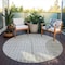 Homeroots 8' Taupe Beige And Ivory Round Striped Washable Indoor Outdoor Area Rug 583084 - alternate 9