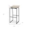 Homeroots 31" Natural and Black Solid Wood and Metal Low Back Bar Height Bar Chair 605925 - alternate 5