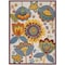 Homeroots 8' X 11' Ivory Blue Orange Red And Yellow Floral Indoor Outdoor Area Rug 546849 - alternate 1