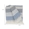Homeroots Blue Woven Cotton Striped Throw Blanket 478685 - alternate 7
