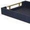 Homeroots 16in Navy Blue Wood Faux Shagreen Serving Tray With Handles 518599 - alternate 7