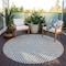 Homeroots 8' Gray And Ivory Round Geometric Washable Indoor Outdoor Area Rug 612132 - alternate 8