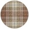 Homeroots 8' Brown Black And Ivory Round Plaid Washable Indoor Outdoor Area Rug 596317 - alternate 8