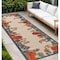 Homeroots 8' Ivory Orange And Blue Floral Indoor Outdoor Runner Rug 548047 - alternate 9