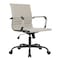 Leisuremod Harris Faux Leather Office Chair - Mid-Back Ergonomic Swivel Desk Chair, Iron Base HOBL19TL - alternate 1
