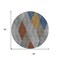 Homeroots 8' Gray Gold And Blue Round Argyle Washable Indoor Outdoor Area Rug 613695 - alternate 7