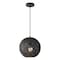 Jonathan Y Lacey 12" 1-Light Bohemian Minimalist Adjustable Rattan-Style Woven Rope Globe Basket LED Pendant, Bl JYL1134B - alternate 1