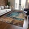 Homeroots 5' X 8' Teal Blue Black And Copper Abstract Washable Indoor Outdoor Area Rug 606075 - alternate 9
