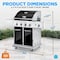 Nutrichef Heavy-Duty 5-Burner Propane Gas Grill NCGRIL2 - alternate 5