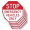 Signmission Stop Emergency Vehicles Only, 4 inch X 4 inch, Vinyl Decal, 5PK OC-D-5PACK-4-302 - alternate 1