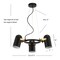 Jonathan Y Eugenio 22.5 in. Adjustable Metal LED Chandelier, Black/Brass Gold JYL6118A - alternate 11
