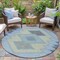 Homeroots 8' Denim Blue Gray And Brown Round Geometric Washable Indoor Outdoor Area Rug 631905 - alternate 8