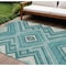 Homeroots 10' X 14' Teal Blue And Ivory Tribal Washable Indoor Outdoor Area Rug 598159 - alternate 1