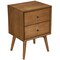 Homeroots 26" Solid Wood and Wood Two Drawer Nightstand 399263 - alternate 7