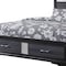 Homeroots Black Gray and Silver Faux Crystal Bling Wood King Bed Frame With Two Drawers 347070 - alternate 5