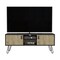 Homeroots 48" Beige and Black Cabinet Open And Enclosed Storage TV Stand 546401 - alternate 12