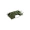 Homeroots 135" Green Corduroy Modular Compression Foam Sofa With Ottoman And Toss Pillows 712951 - alternate 5