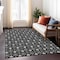 Homeroots 3' X 5' Black And Ivory Geometric Washable Indoor Outdoor Area Rug 596003 - alternate 9