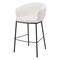 Homeroots 30" Ivory And Black Shearling And Steel Bar Height Bar Chair 555691 - alternate 1