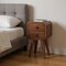 Homeroots 16" Brown Solid Wood Square Two Drawer Nightstand 651620 - alternate 15