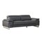Homeroots 87" Dark Gray Italian Leather Sofa With Silver Legs 329680 - alternate 7