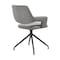 Armen Living Penny Swivel Upholstered Dining Chair in Gray Fabric with Black Metal Legs - Set of 2 LCPESIGRYBLK - alternate 8