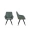 Homeroots Set of Two Green and Black Faux Leather and Wood Dining Arm Chairs, 2PK 716265 - alternate 6