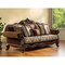 Homeroots 37" Oak Velvet Floral Sofa And Toss Pillows With Espresso Legs 348213 - alternate 4