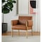 Homeroots 30" Brown and Natural Faux Leather and Solid Wood Arm Chair 606018 - alternate 5