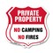Signmission Private Property Shield Sign No Camping, 12 inch X 12 inch, Plastic Sign, 2PK SHI-P-2PACK-12-441 - alternate 1