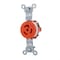 Leviton Locking Receptacle, L7-15R, 15 A, 277V AC, 2 Pole, Screw Terminals, Orange 4760-IG - alternate 1