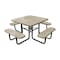 Leisure Craft 46" Square Picnic Table, Perforated Metal, Portable, Sandstone T46SQP-PERF-SANDSTONE - alternate 1