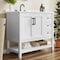Flash Furniture Vega 42in. Vanity w/Sink, Cabinet w/Blk Hardware, Open Shelf & 3 Drawers, Marble Counter, Wht/Wht FS-VEGA42-WH-HDBLK-GG - alternate 10