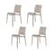 Homeroots Set of Four Taupe Heavy Duty Plastic Outdoor Stacking Dining Chairs, 4PK 565209 - alternate 1