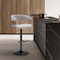 Homeroots Light Gray and Black Fabric with Metal Swivel Adjustable Height Bar Chair 534474 - alternate 8