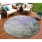 Homeroots 8' Lavender Olive Green And Silver Round Abstract Washable Indoor Outdoor Area Rug 617361 - alternate 1