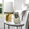 Homeroots 13" Gold Metal Cylinder Table Lamp With White Drum Shade 546120 - alternate 9